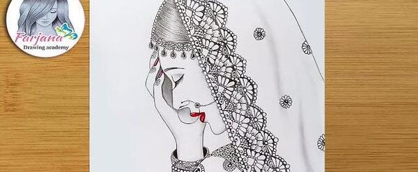 عکس نقاشی دخترانه عروس ساده