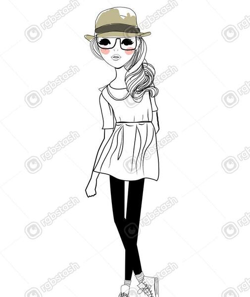 عکس نقاشی دختر با کلاه