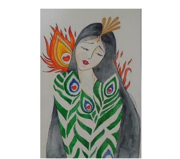 عکس نقاشی دختر عاشق