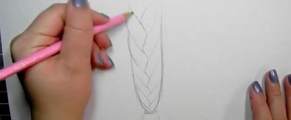 عکس نقاشی دختر مو بافته