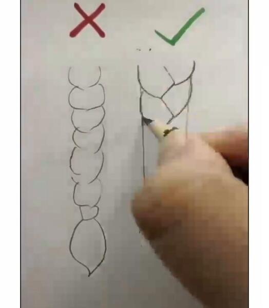 عکس نقاشی دختر مو بافته
