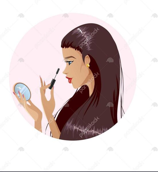 عکس نقاشی دختر آرایشی