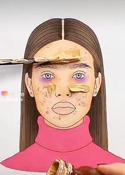 عکس نقاشی دختر آرایشی