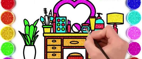 عکس نقاشی دختر آرایشی