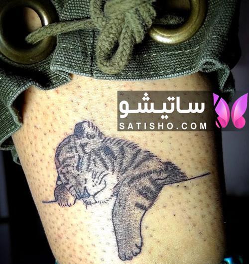 عکس طرح تاتو نوشته روی پا