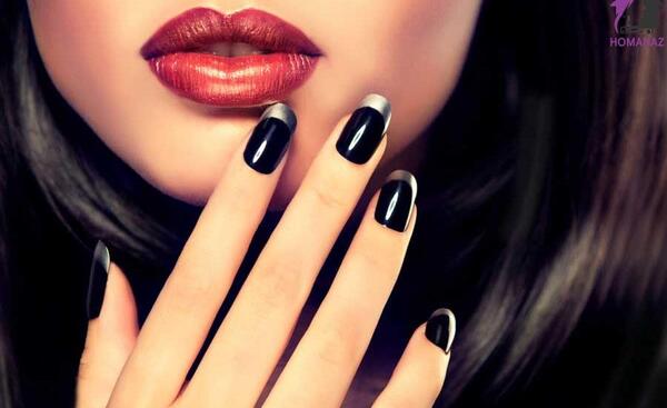 عکس طرح ناخن با لاک مشکی
