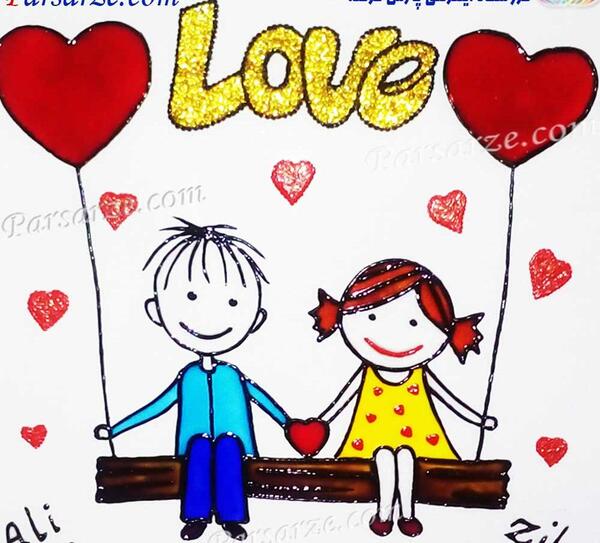 عکس نقاشی ساده عاشقانه فانتزی