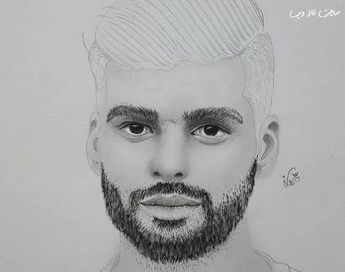 عکس نقاشی سیاه قلم شاهین
