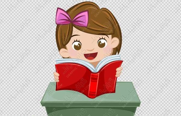 عکس نقاشی دختر در حال کتاب خواندن