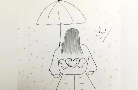 عکس نقاشی دختر راحت