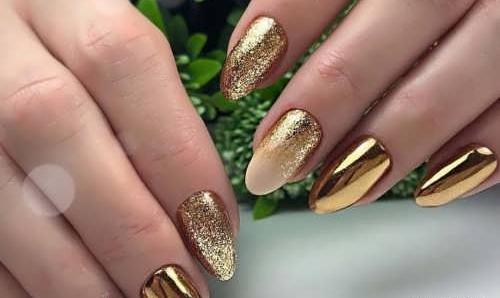 عکس مدل ناخن طلایی