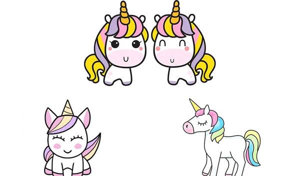 عکس نقاشی ساده و زیبا اسب تک شاخ