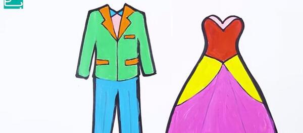 عکس نقاشی ساده لباس عروس