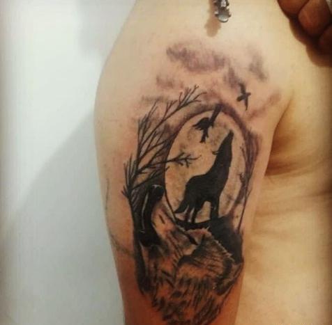 عکس تاتو روی دست گرگ