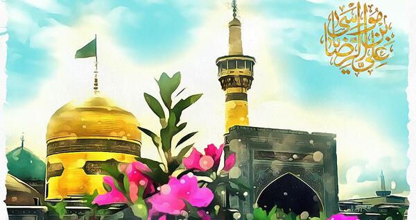 عکس نقاشی زیبا حرم امام رضا