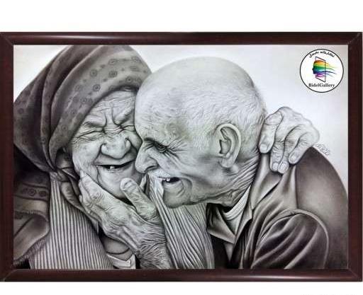 عکس تابلو نقاشی مدرن سیاه قلم