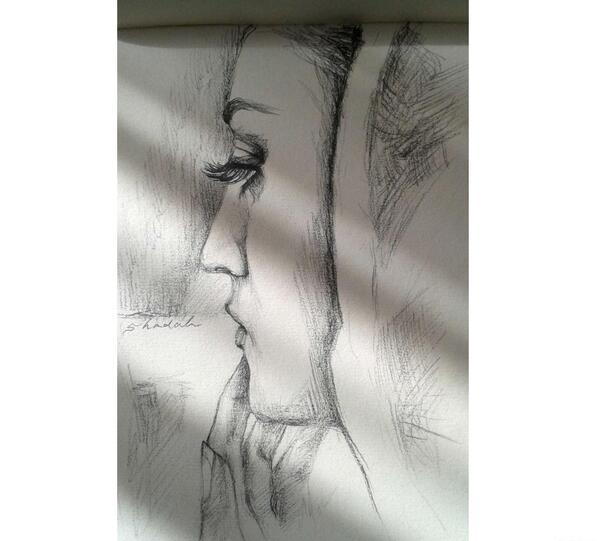 عکس تابلو نقاشی مدرن سیاه قلم