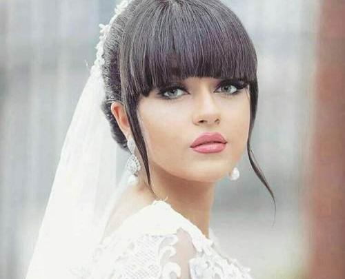 عکس شینیون مو با چتری