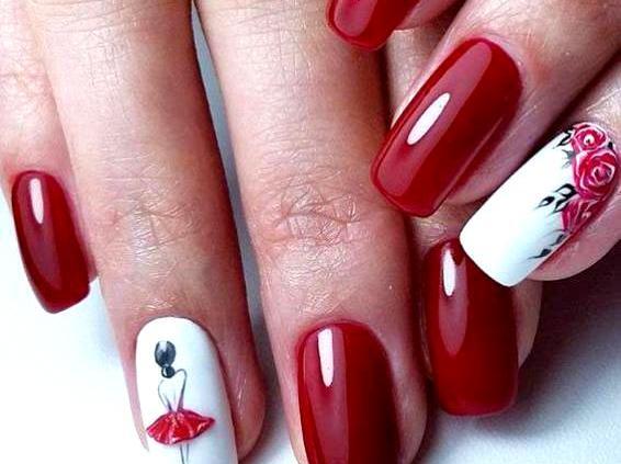 عکس طرح ناخن لاک قرمز