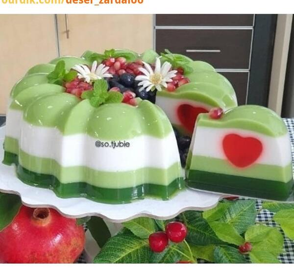 عکس ژله سبز و قرمز