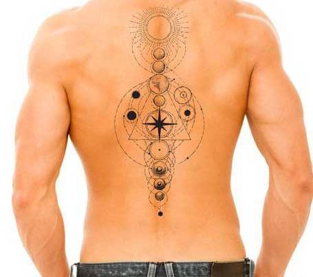 عکس طرح تاتو ستون فقرات مردانه