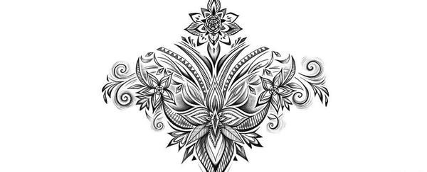 عکس طرح تاتو گل خام