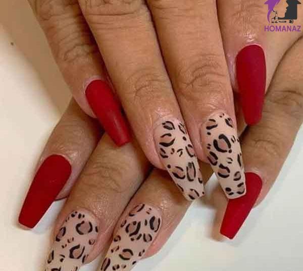 عکس طرح ناخن قرمز