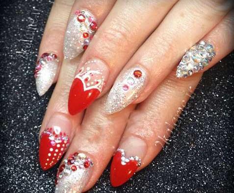 عکس طرح ناخن عاشقانه
