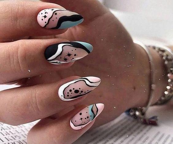 عکس طرح ناخن گلدونی