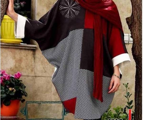 عکس مانتو زرشکی جلو باز