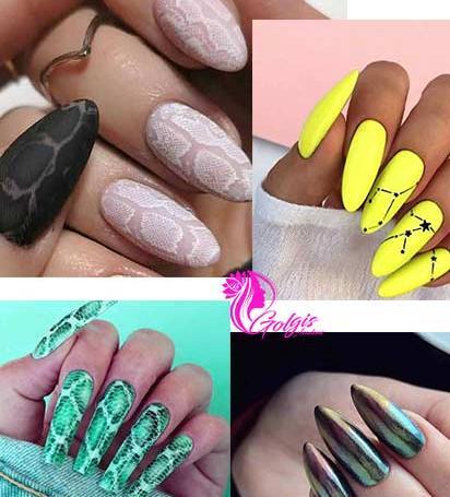 عکس مدل لاک ناخن ساده پاییزی
