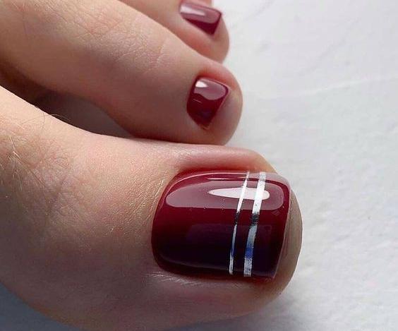 عکس مدل لاک ناخن ساده پاییزی