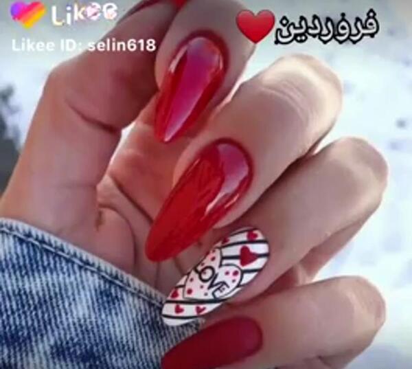 عکس طرح ناخن زرشکی