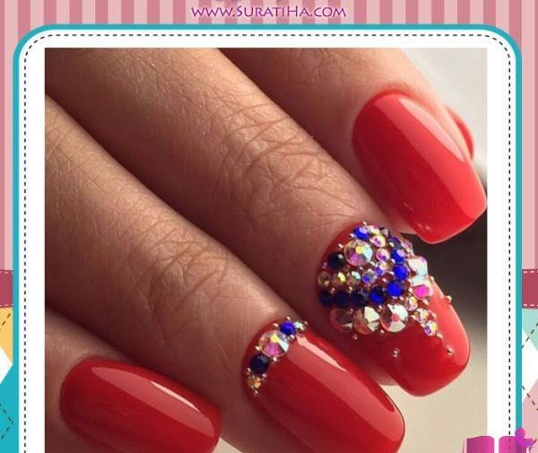 عکس طرح ناخن زرشکی