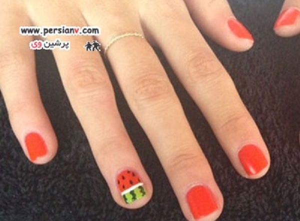 عکس مدل ناخن ساده شب یلدا