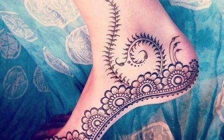 عکس طرح تاتو ساده روی پا