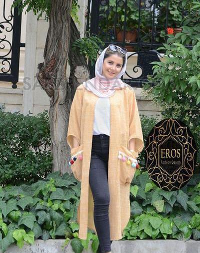 عکس مانتو قرمز جلو باز