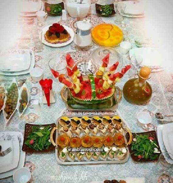 عکس سفره مهمانی افطار