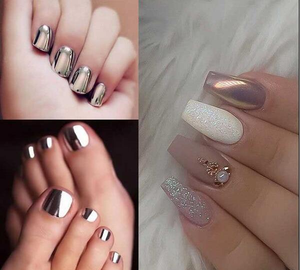 عکس مدل ناخن ساده هلویی