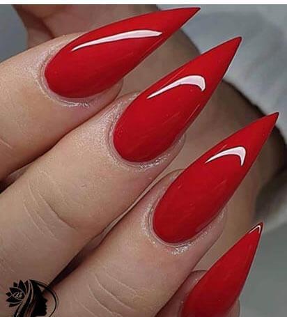 عکس مدل ناخن قرمز و سفید
