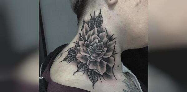 عکس طرح تاتو گل و مار