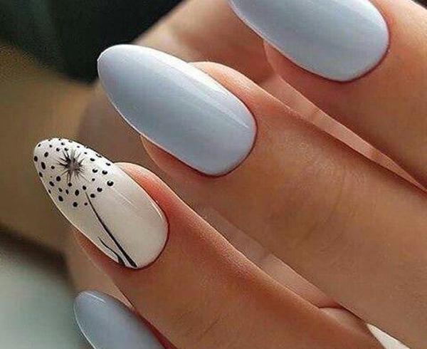 عکس مدل ناخن آبی سفید