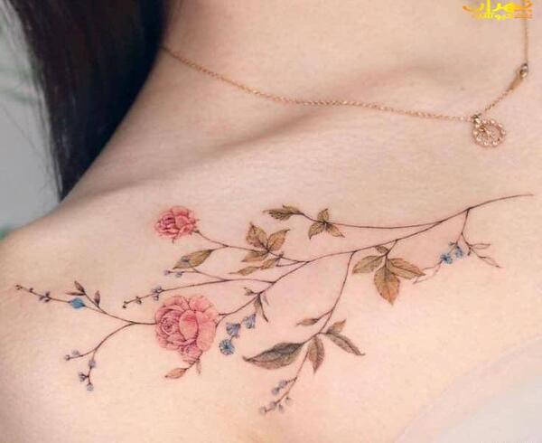 عکس طرح گل ظریف برای تاتو