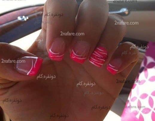 عکس مدل ناخن فرنچ طرح دار