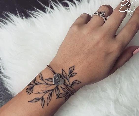 عکس طرح تاتو روی بازو زنانه