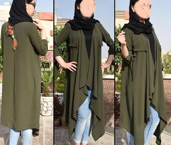 عکس مانتو پانچ جلو بسته