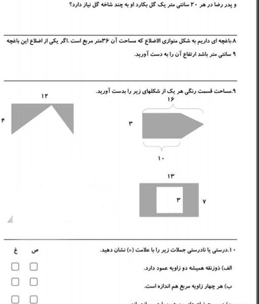 عکس قطر های متوازی الاضلاع