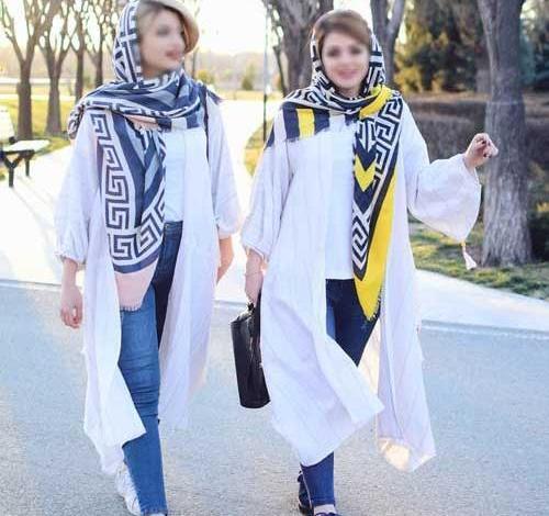 عکس مانتو سفید جلو بسته
