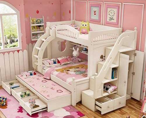 عکس تخت خواب سرسره دار دخترانه