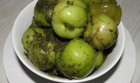 عکس گوجه سبز در ظرف
